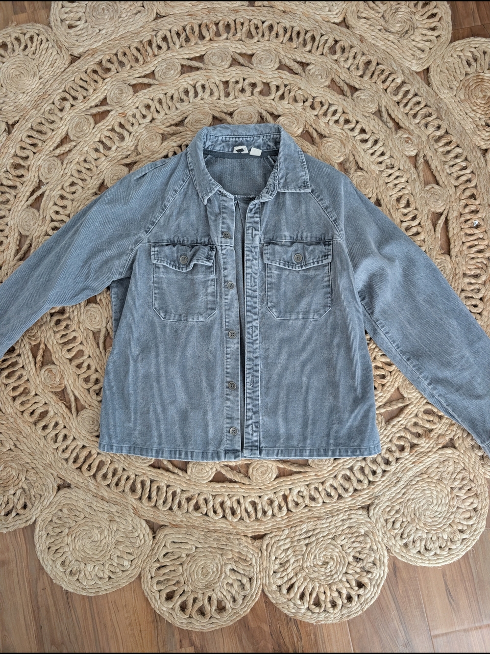 Roxy Heather Gray Ribbed-Collar Jacket